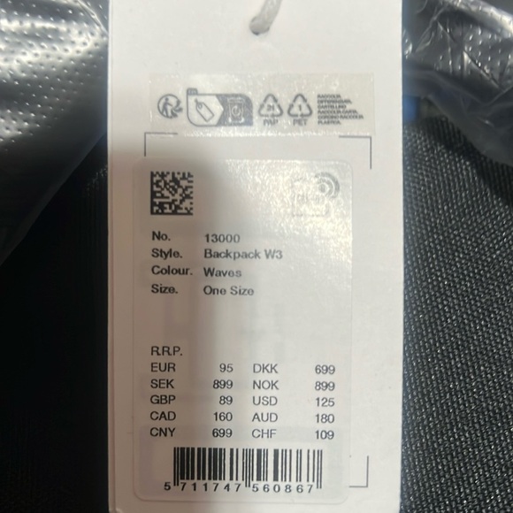 NWT RAINS Waterproof Backpack Mini in Silver - Picture 2 of 7